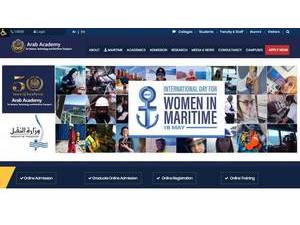 الأكاديمية العربية للعلوم والتكنولوجيا والنقل البحري's Website Screenshot