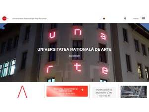 National University of Arts in Bucharest's Website Screenshot