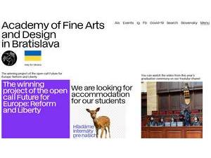 Academy of Fine Arts and Design in Bratislava's Website Screenshot