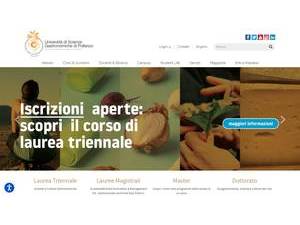 Università degli Studi di Scienze Gastronomiche's Website Screenshot