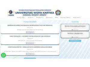 Widya Kartika University's Website Screenshot