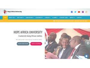 Hope Africa University's Website Screenshot