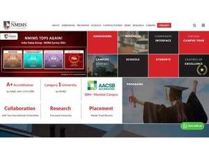 Narsee Monjee Institute of Management and Higher Studies's Website Screenshot
