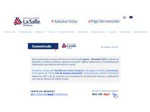 La Salle Pachuca University's Website Screenshot
