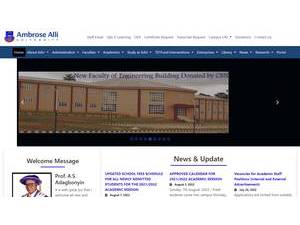 Ambrose Alli University's Website Screenshot