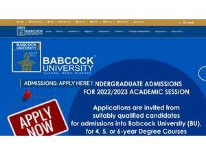 Babcock University's Website Screenshot