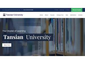 Tansian University's Website Screenshot