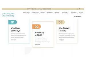 Oman Dental College's Website Screenshot