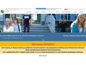 Higher School of Economics, Law and Medical Sciences in Kielce's Website Screenshot