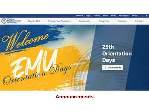 Eastern Mediterranean University's Website Screenshot