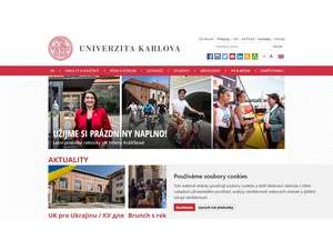 Charles University's Website Screenshot