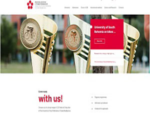 University of South Bohemia in Ceské Budejovice's Website Screenshot