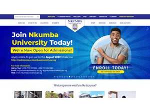 Nkumba University's Website Screenshot