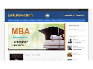 Khurasan University's Website Screenshot