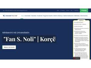 Fan S. Noli University of Korçe's Website Screenshot