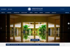 हिदायतुल्ला राष्ट्रीय लॉ विश्वविद्यालय's Website Screenshot