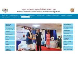 Sardar Vallabhbhai National Institute of Technology, Surat's Website Screenshot