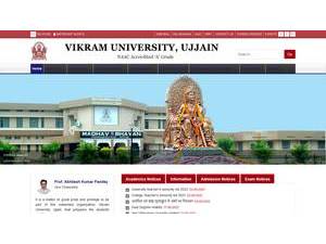 Vikram University's Website Screenshot