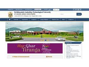 Dr. Babasaheb Ambedkar Technological University's Website Screenshot
