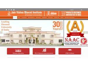 Jain Vishva Bharati Institute's Website Screenshot