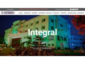 इंटीग्रल विश्वविद्यालय's Website Screenshot