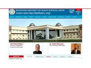 राजस्‍थान स्‍वास्‍थ्‍य विज्ञान विश्‍वविद्यालय's Website Screenshot
