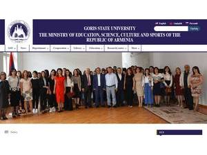 Goris State University's Website Screenshot
