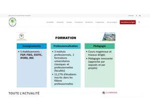 University of Yaounde II's Website Screenshot