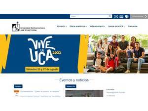 José Simeón Cañas Central American University's Website Screenshot