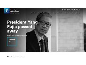 The University of Nottingham Ningbo, China's Website Screenshot