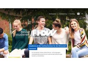 FHDW University of Applied Sciences in Hanover's Website Screenshot