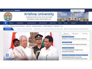 Krishna University's Website Screenshot