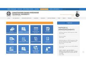 Chhattisgarh Swami Vivekananda Technical University's Website Screenshot