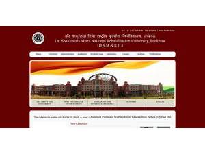 डॉ। शकुंतला मिश्रा राष्ट्रीय पुनर्वास विश्वविद्यालय's Website Screenshot