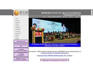 MGM Institute of Health Sciences's Website Screenshot