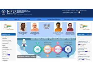 National Institute of Pharmaceutical Education and Research, Ahmedabad's Website Screenshot