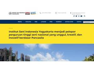 Institut Seni Indonesia Yogyakarta's Website Screenshot