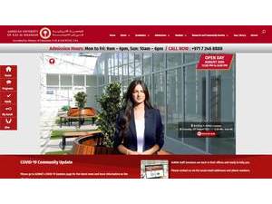 American University of Ras Al Khaimah's Website Screenshot