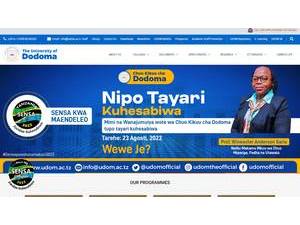 The University of Dodoma's Website Screenshot