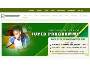 Federal University, Oye-Ekiti's Website Screenshot