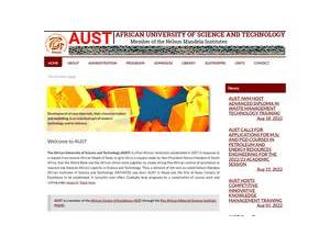 African University of Science and Technology's Website Screenshot