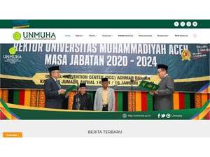 Universitas Muhammadiyah Aceh's Website Screenshot