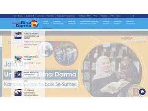 Bina Darma University's Website Screenshot