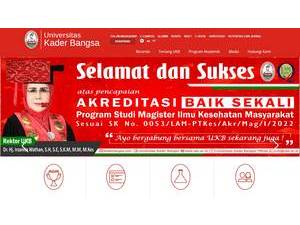 Kader Bangsa University's Website Screenshot