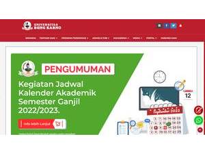 Bung Karno University's Website Screenshot