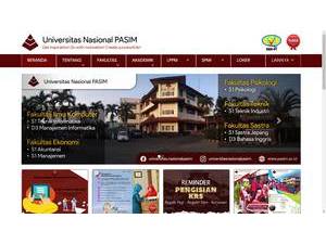 Universitas Nasional Pasim's Website Screenshot