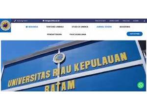 University of Riau Islands's Website Screenshot