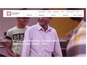 Ahmedabad University's Website Screenshot