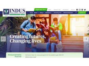 इंडस इंटरनेशनल यूनिवर्सिटी's Website Screenshot