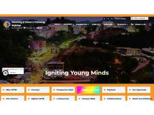 University of Science and Technology, Meghalaya's Website Screenshot